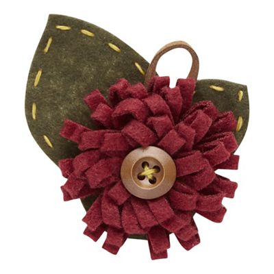 Red button flower pin